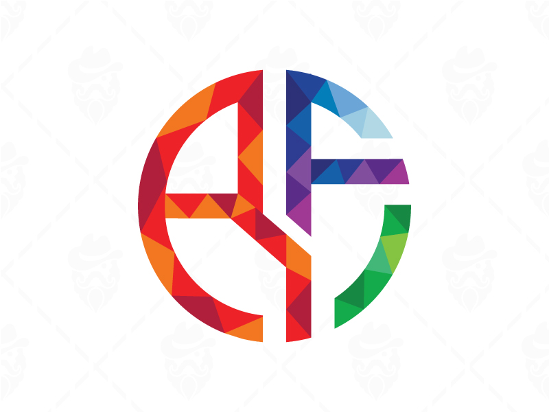 RF logo design with geometric color